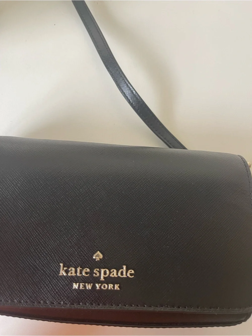 kate spade Black Leather Crossbody Wallet